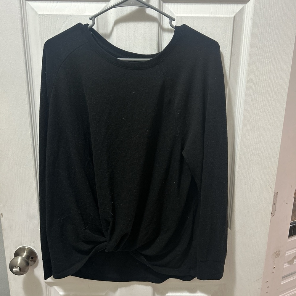 Time and Tru Black Long Sleeve Top